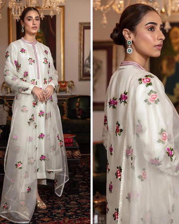 Silk Embroidred 3-piece WHITE