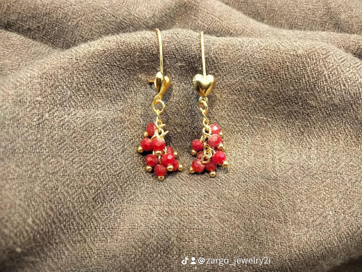 sk_1041 Maroon Pearl Grapes earrings