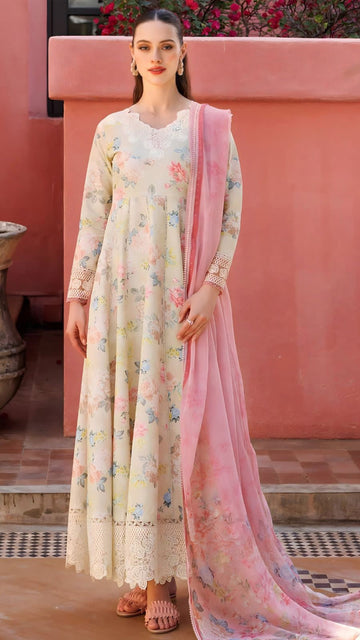 Embroidered lawn 3-piece dress