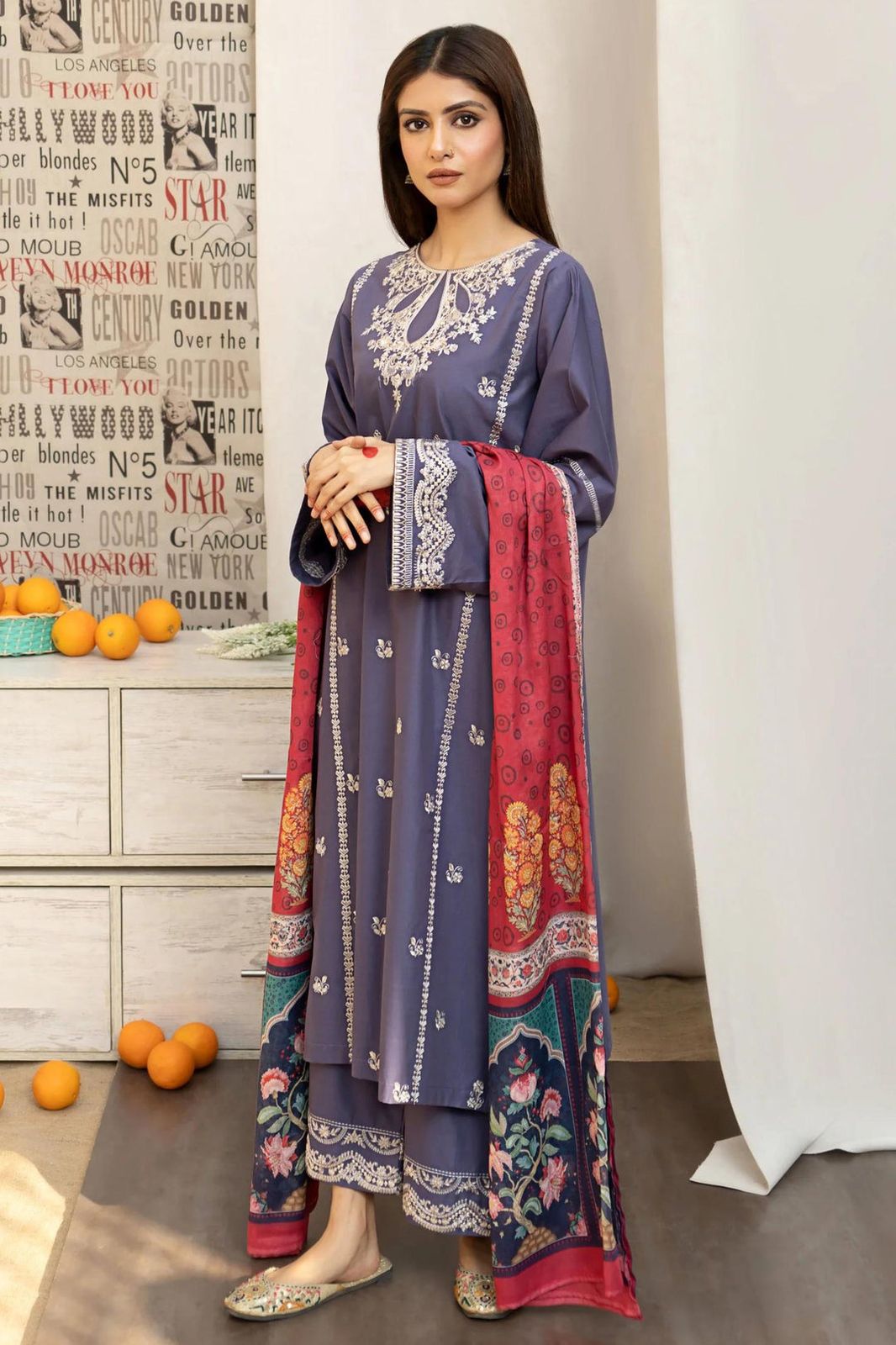 Embroidered Lawn Fancy 3 Piece Dress