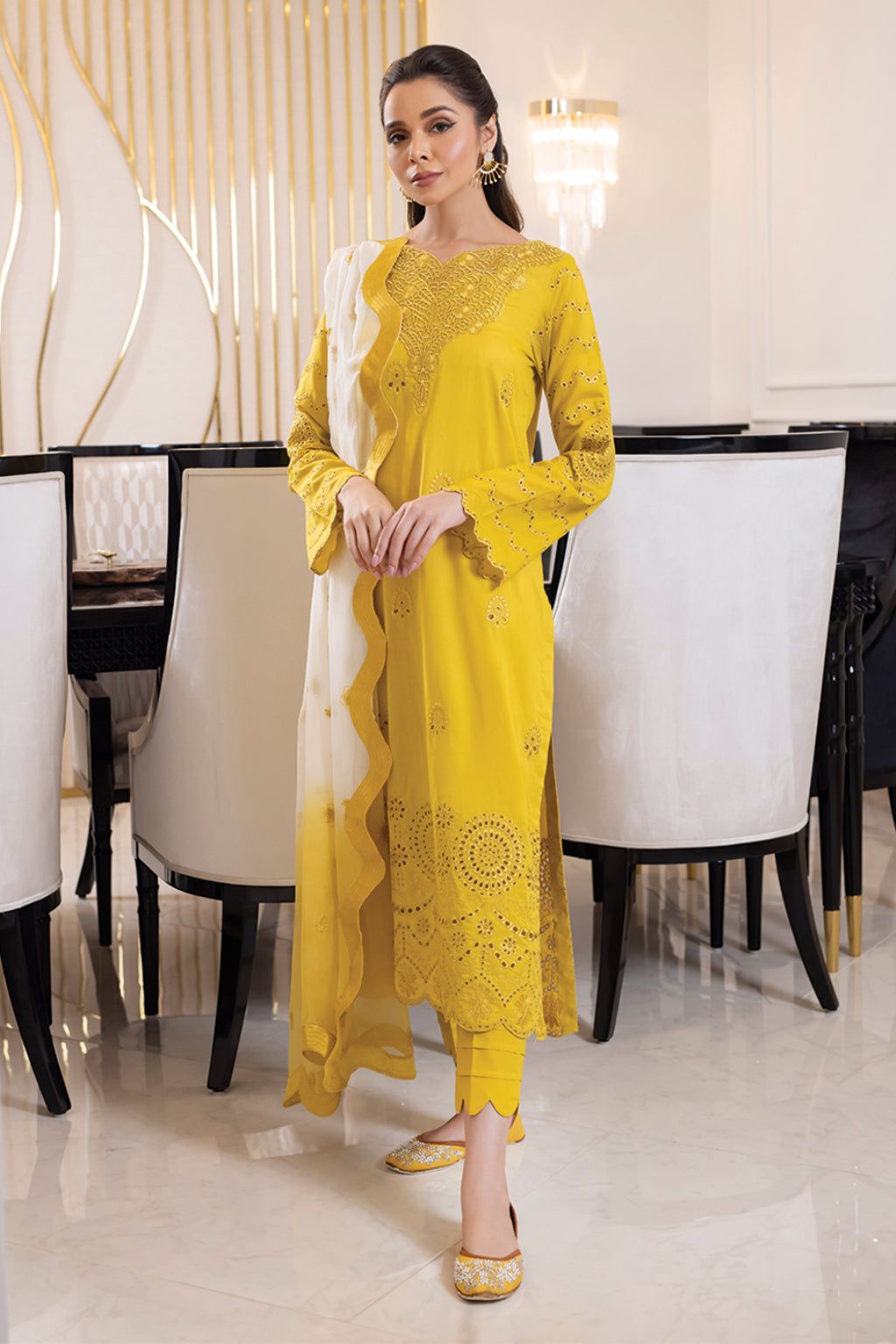 Embroidered Lawn Fancy 3 Piece Dress