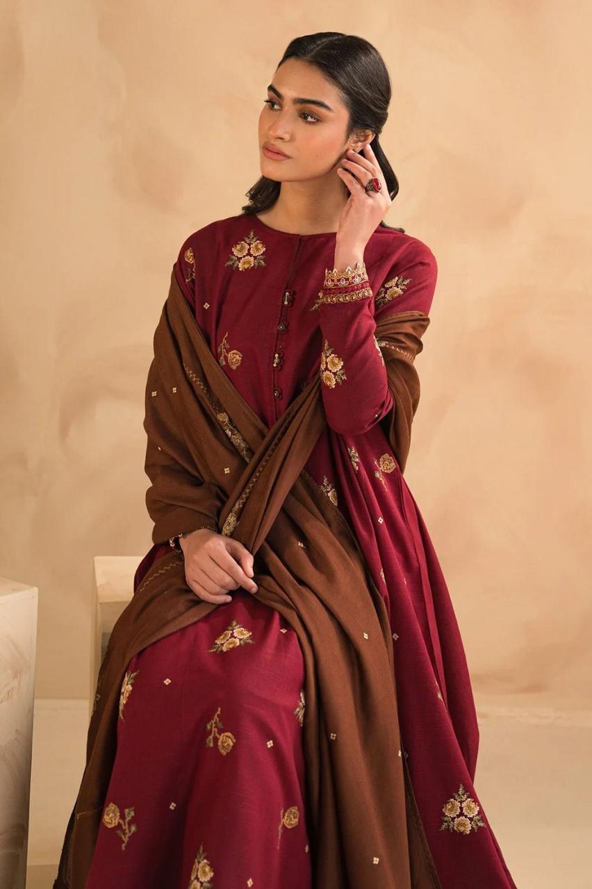 Embroidered Lawn Fancy 3 Piece Dress