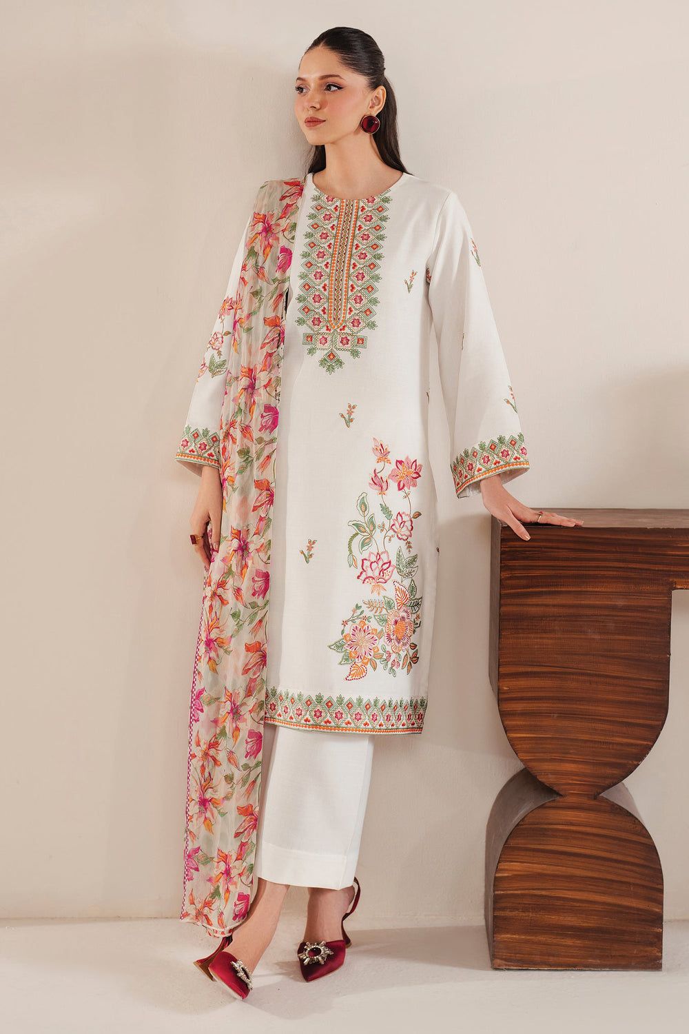 Embroidered Lawn Fancy 3 Piece Dress