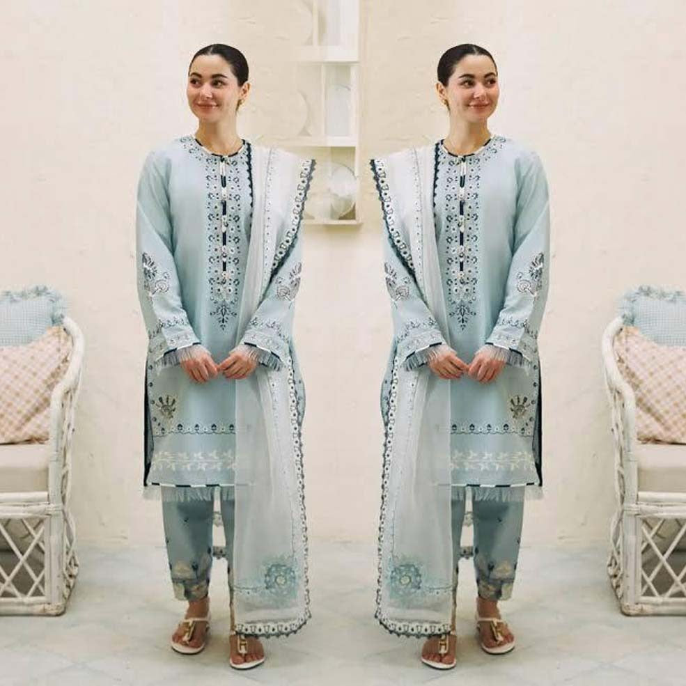 Embroidered Lawn Fancy 3 Piece Dress