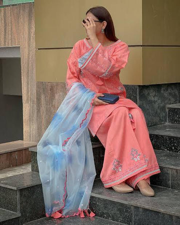 Embroidered Lawn Fancy 3 Piece Dress